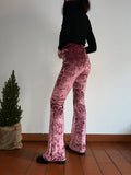 PRE ORDINE • Pantalone a zampa ciniglia rosa